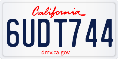 CA license plate 6UDT744
