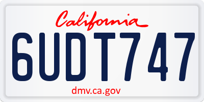 CA license plate 6UDT747