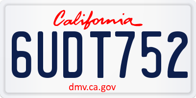 CA license plate 6UDT752