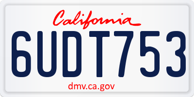 CA license plate 6UDT753