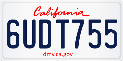 CA license plate 6UDT755