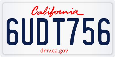 CA license plate 6UDT756