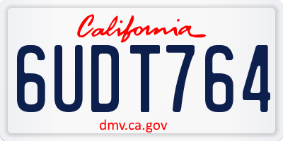 CA license plate 6UDT764