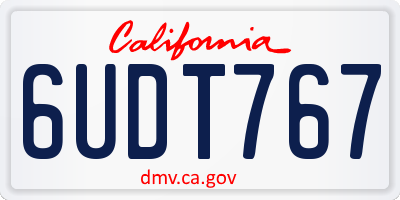 CA license plate 6UDT767