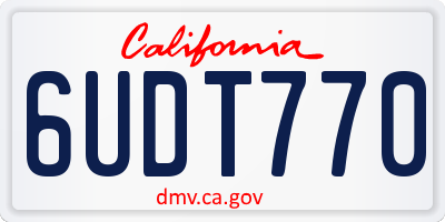 CA license plate 6UDT770