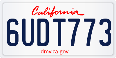 CA license plate 6UDT773