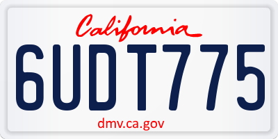 CA license plate 6UDT775
