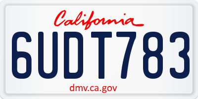 CA license plate 6UDT783