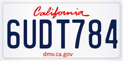 CA license plate 6UDT784