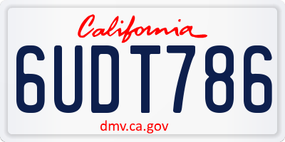CA license plate 6UDT786