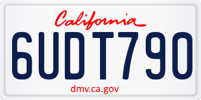 CA license plate 6UDT790