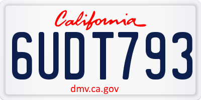 CA license plate 6UDT793