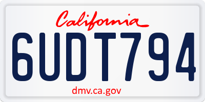 CA license plate 6UDT794