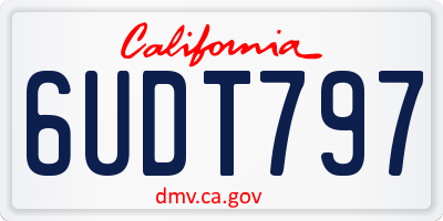 CA license plate 6UDT797
