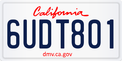 CA license plate 6UDT801