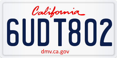 CA license plate 6UDT802