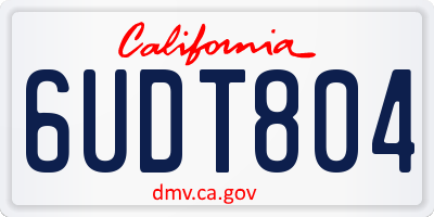 CA license plate 6UDT804