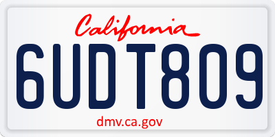 CA license plate 6UDT809