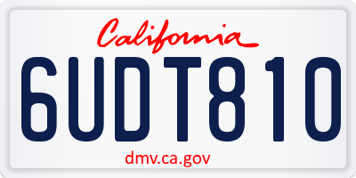 CA license plate 6UDT810