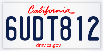 CA license plate 6UDT812