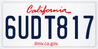 CA license plate 6UDT817