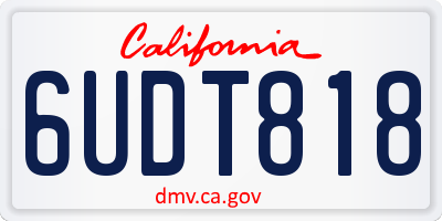 CA license plate 6UDT818