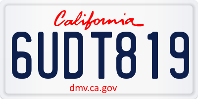 CA license plate 6UDT819