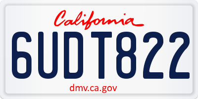 CA license plate 6UDT822