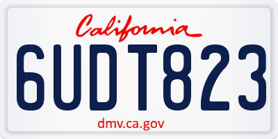 CA license plate 6UDT823