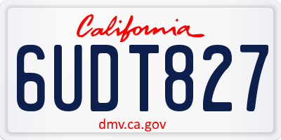 CA license plate 6UDT827