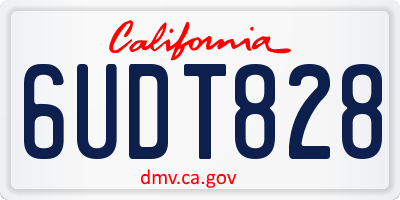 CA license plate 6UDT828