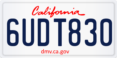 CA license plate 6UDT830
