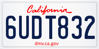 CA license plate 6UDT832