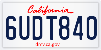 CA license plate 6UDT840