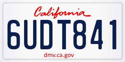 CA license plate 6UDT841