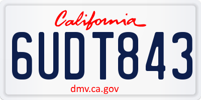 CA license plate 6UDT843