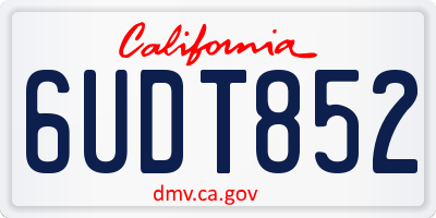 CA license plate 6UDT852