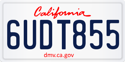CA license plate 6UDT855