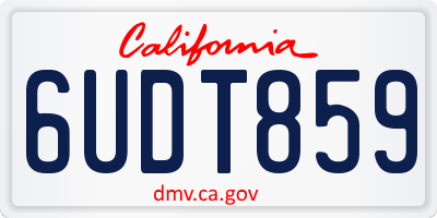 CA license plate 6UDT859