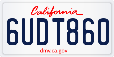 CA license plate 6UDT860