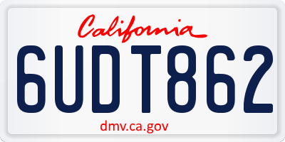 CA license plate 6UDT862