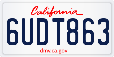 CA license plate 6UDT863