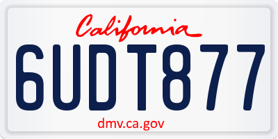 CA license plate 6UDT877