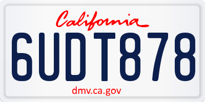 CA license plate 6UDT878