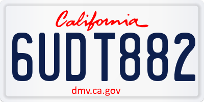 CA license plate 6UDT882