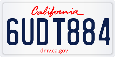 CA license plate 6UDT884