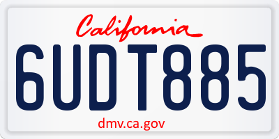 CA license plate 6UDT885