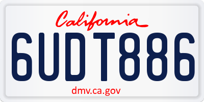 CA license plate 6UDT886