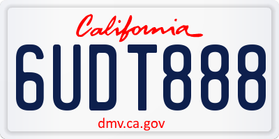 CA license plate 6UDT888
