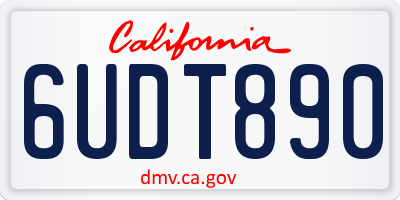 CA license plate 6UDT890